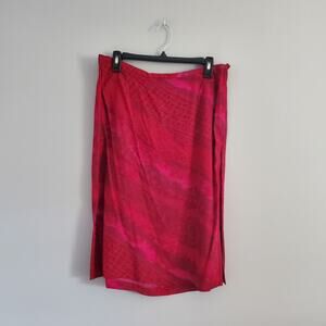 Bice Red Floral Midi Maxi Skirt 14